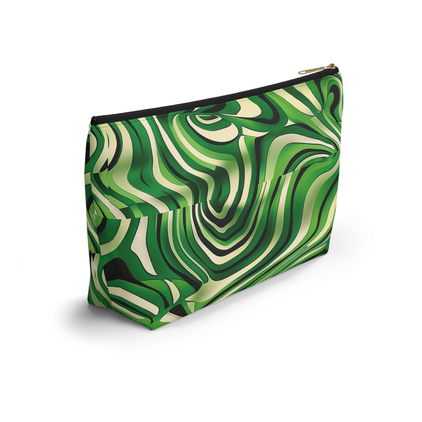 Disco Zebra Green - Accessory Pouch w T-bottom