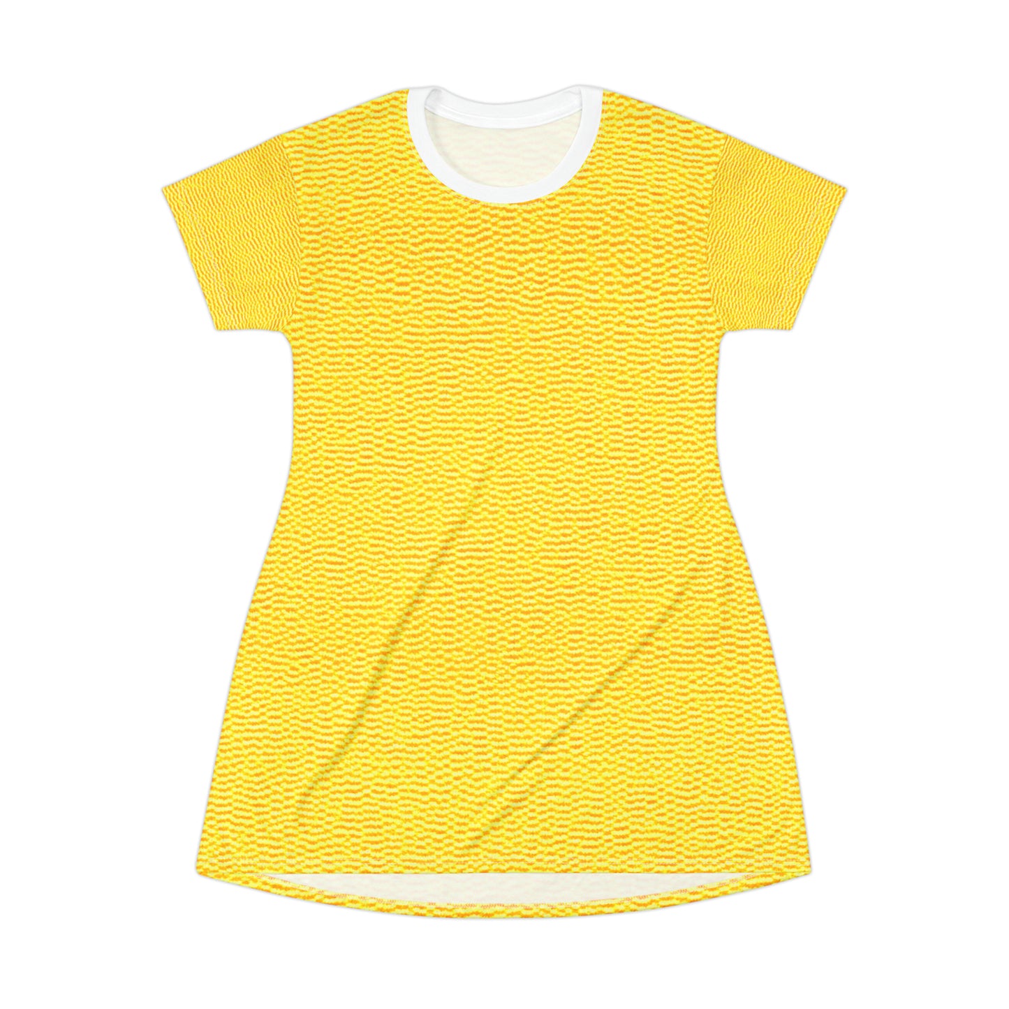 Sunshine Yellow Lemon: Denim-Inspired, Cheerful Fabric - T-Shirt Dress (AOP)