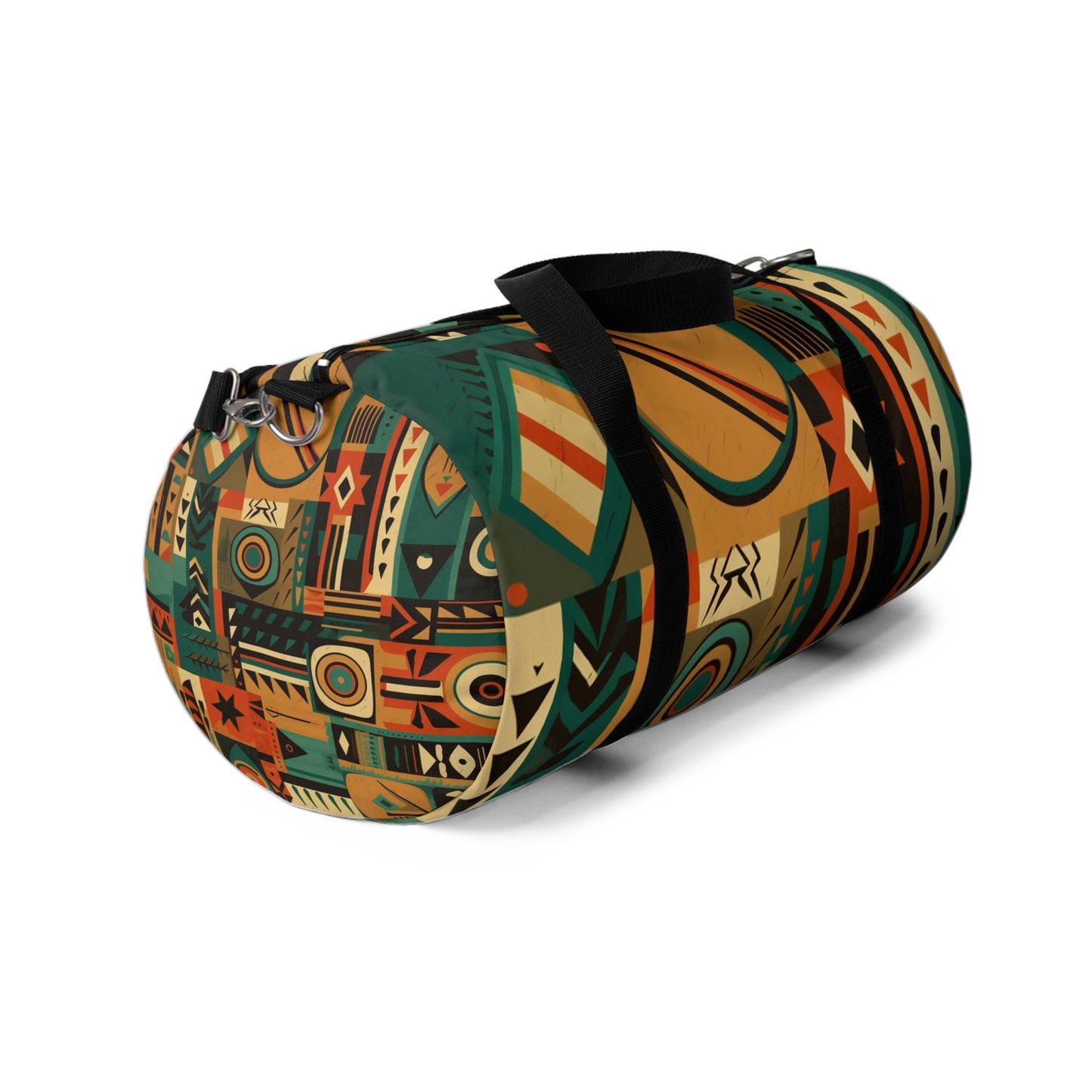 Earthy Tones Geometric Tribal-Inspired Pattern Design Duffel Bag