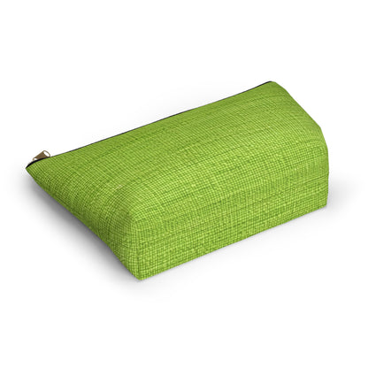 Lush Grass Neon Green: estilo de tela primaveral inspirado en la mezclilla - Estuche para accesorios con parte inferior en forma de T