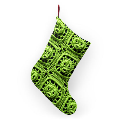 Halloween Green Alien Crochet Galactic Space Zombie Style - Christmas Stockings