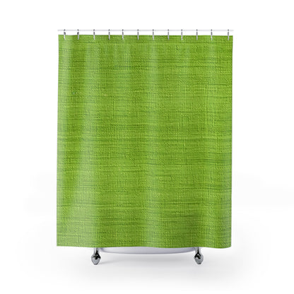 Lush Grass Neon Green: Denim-Inspired, Springtime Fabric Style - Shower Curtains