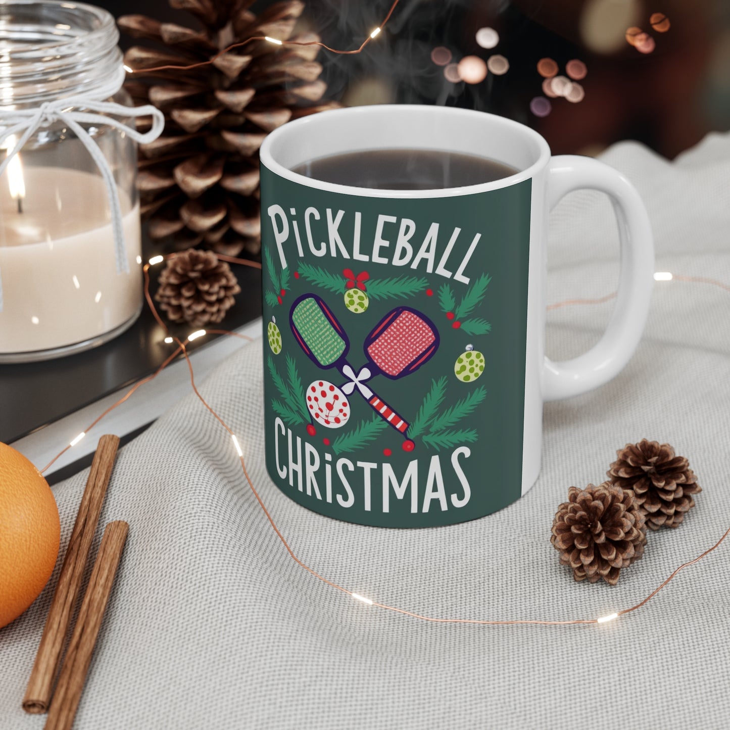 Pickleball Navidad - Taza de Cerámica 11oz 