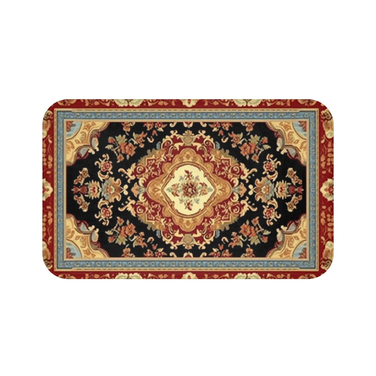 Elegante alfombra de baño de inspiración oriental: alfombra de baño lujosa y absorbente con respaldo antideslizante