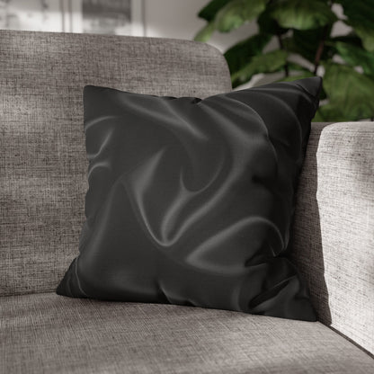 Black Silk, Spun Polyester Square Pillowcase