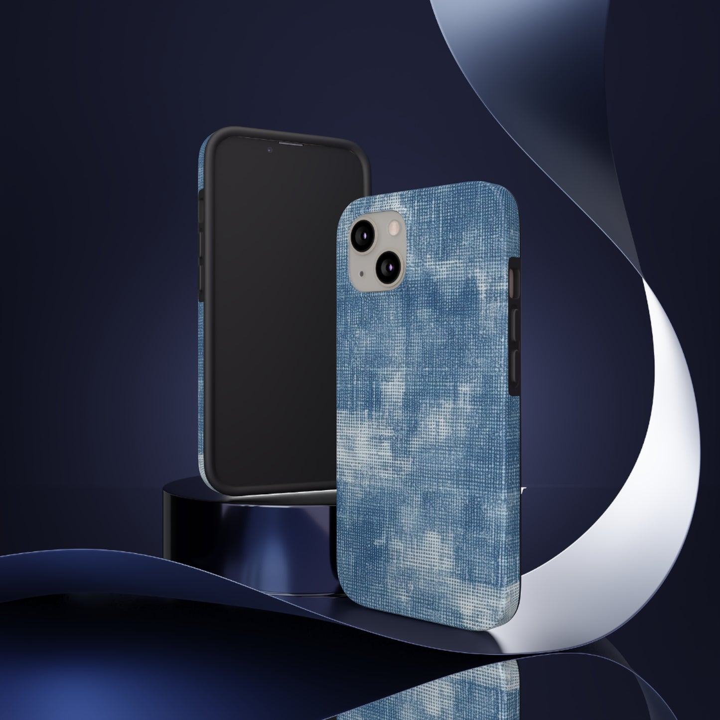 Faded Blue Washed-Out: Denim-Inspired, Style Fabric - Tough Phone Cases