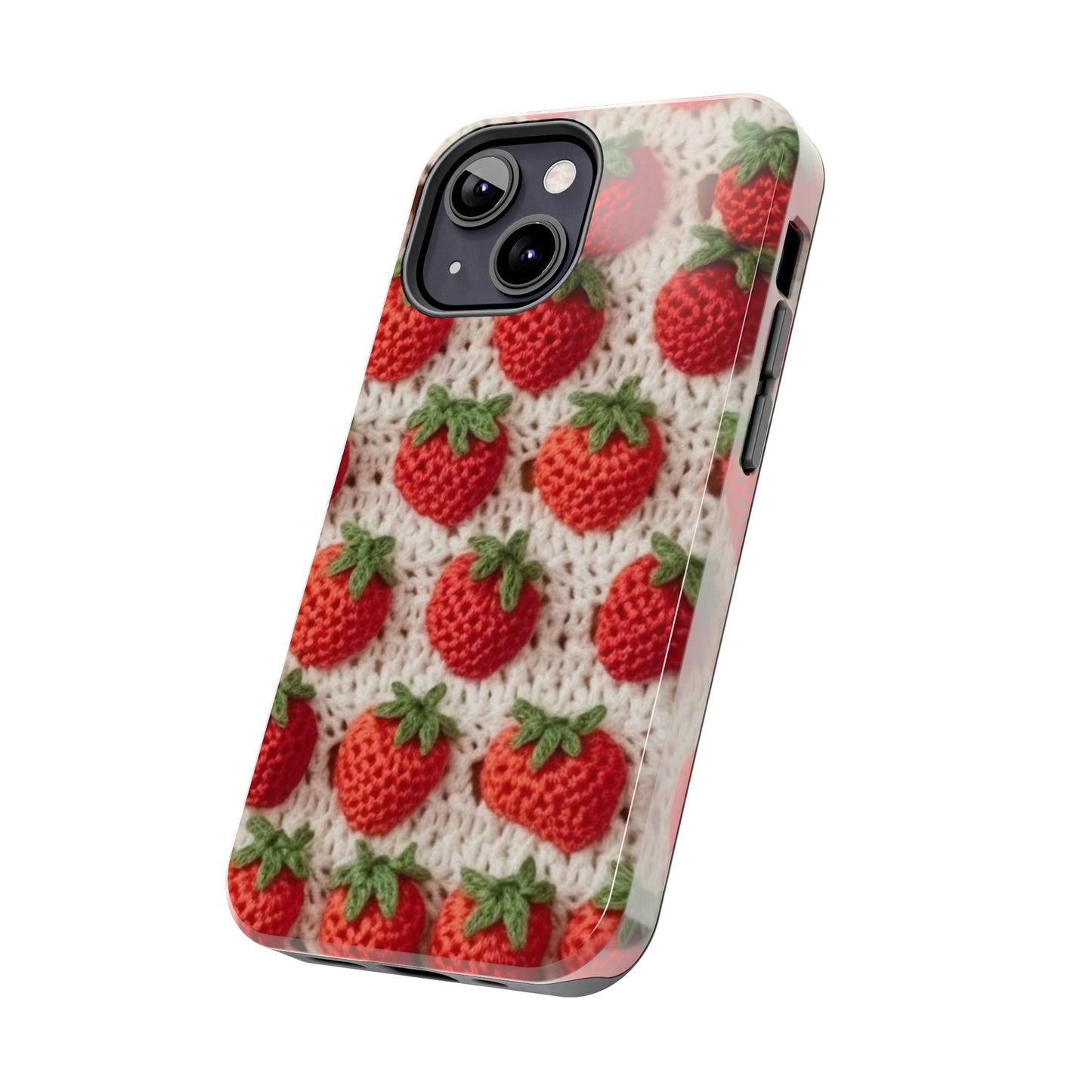 Strawberry Traditional Japanese, Crochet Craft, Fruit Design, Red Berry Pattern - Tough Phone Cases