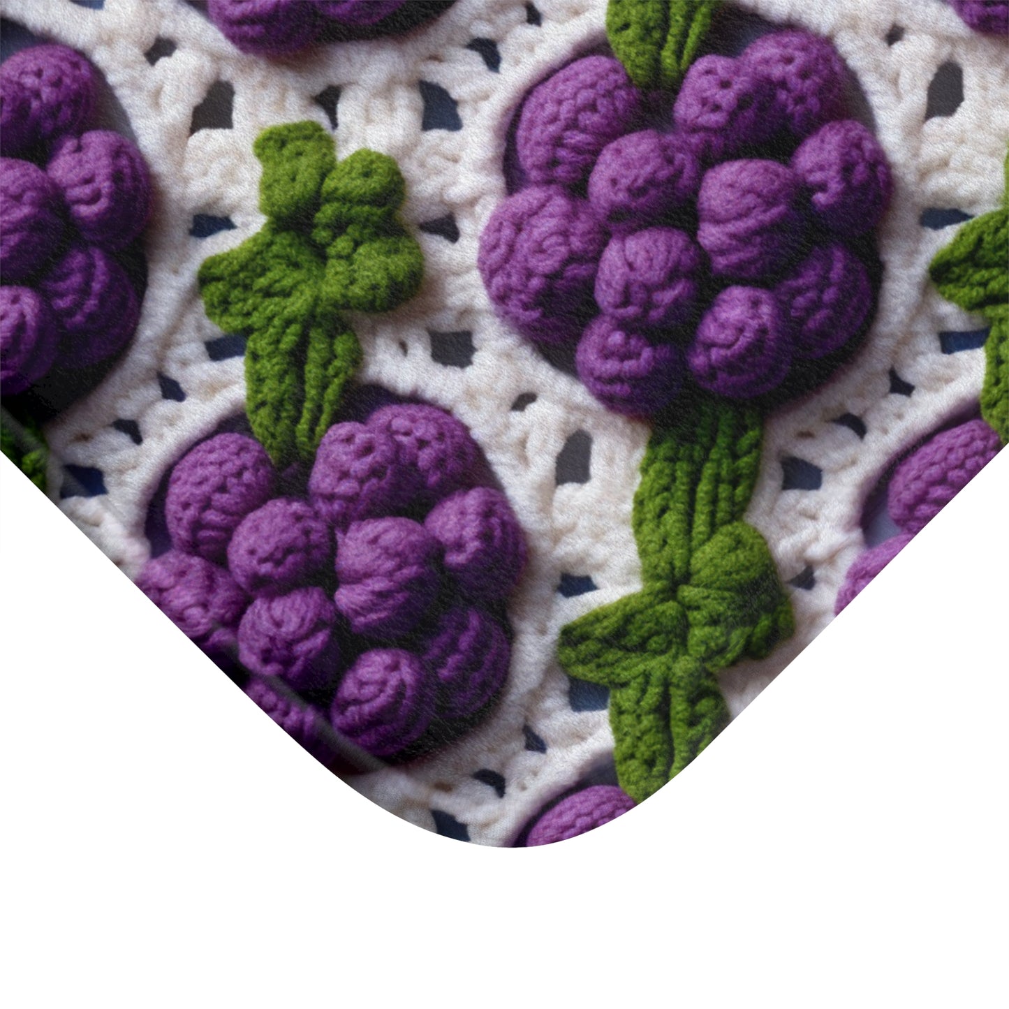 Crochet Grapes Pattern - Granny Square Design - Fresh Fruit Pick - Orchard Purple Snack Food - Bath Mat