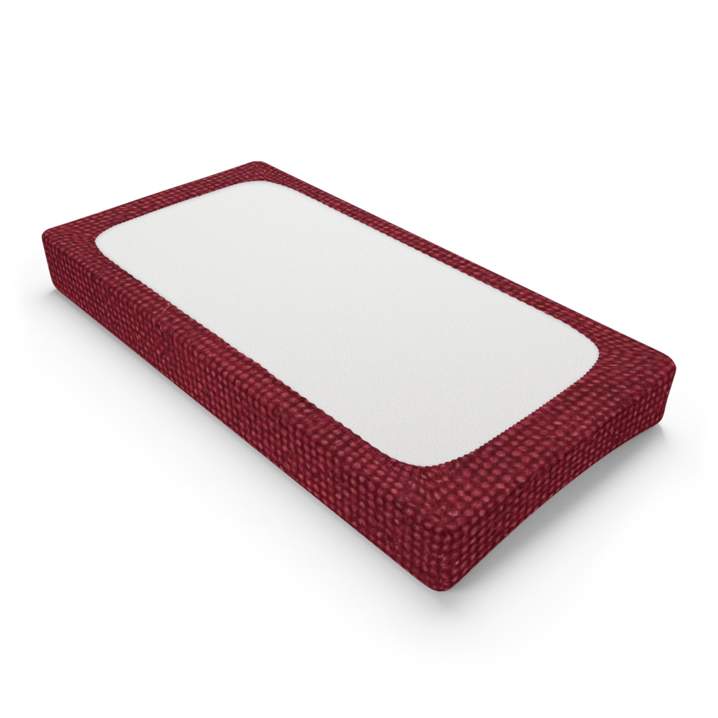 Seamless Texture - Maroon/Burgundy Denim-Inspired Fabric - Baby Changing Pad Cover