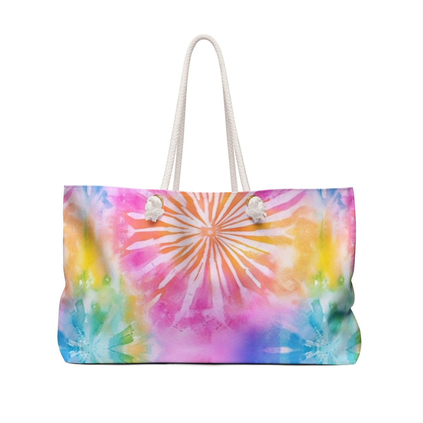 Boho Beach Vibe Pastel Hues Tie-Dye Pattern Design Weekender Bag