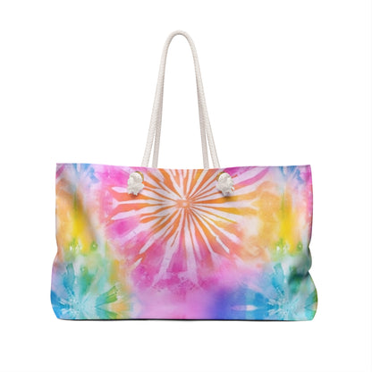 Boho Beach Vibe Pastel Hues Tie-Dye Pattern Design Weekender Bag