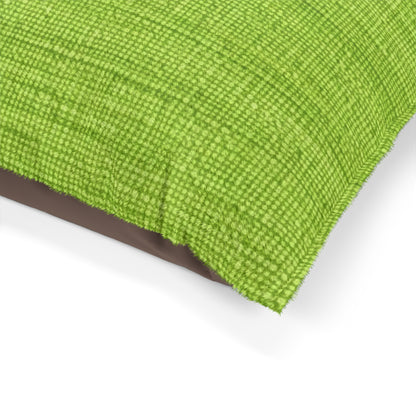 Lush Grass Neon Green: Denim-Inspired, Springtime Fabric Style - Dog & Pet Bed