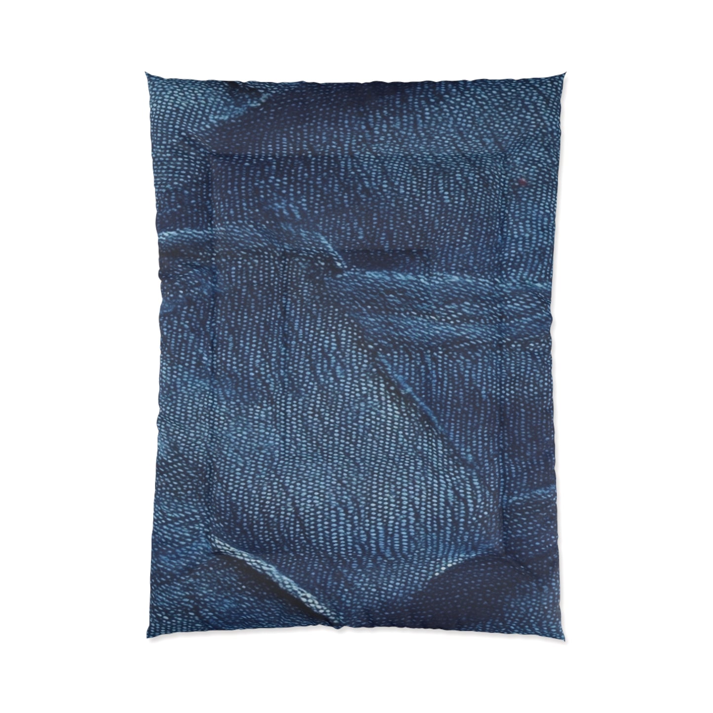 Dark Blue: Distressed Denim-Inspired Fabric Design - Comforter