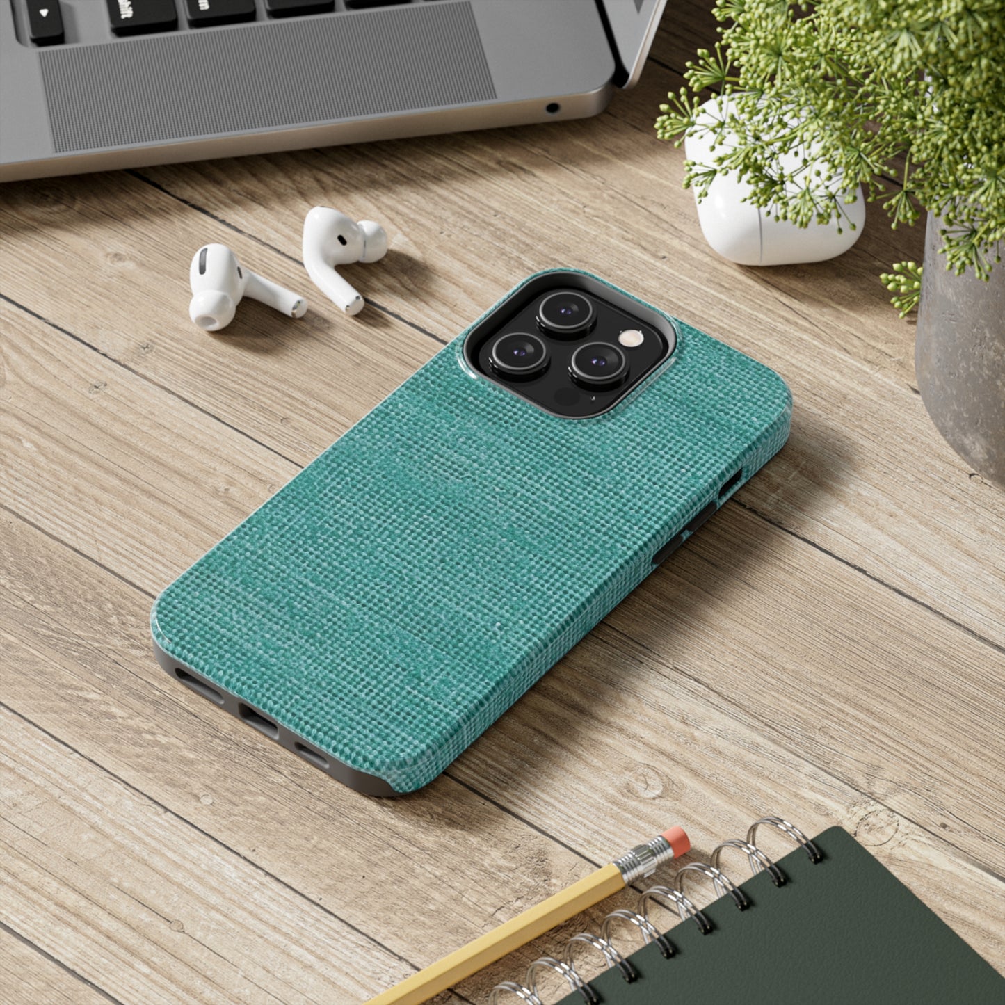 Quality Mint Turquoise Denim Fabric Deisgn, Stylish Material - Tough Phone Cases