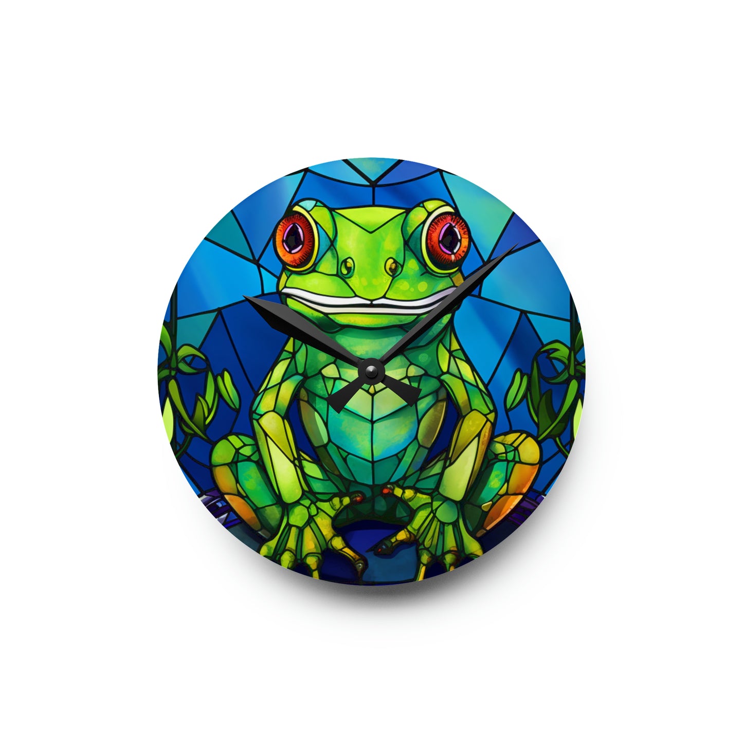 Stained Glass Frog Design - Acrylic Wall Clock