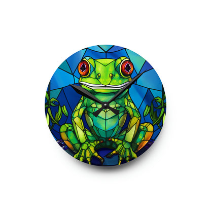 Stained Glass Frog Design - Acrylic Wall Clock