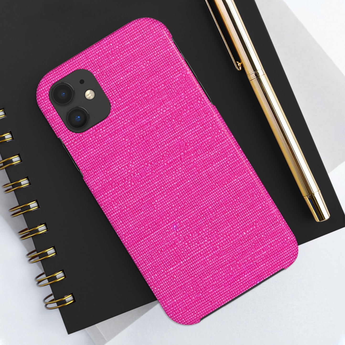 Hot Neon Pink Doll Like: Denim-Inspired, Bold & Bright Fabric - Tough Phone Cases