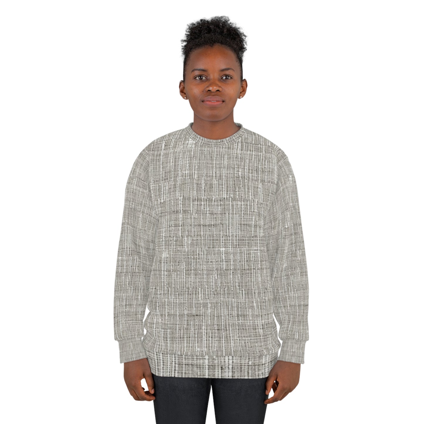 Silver Grey: Denim-Inspired, Contemporary Fabric Design - Unisex Sweatshirt (AOP)