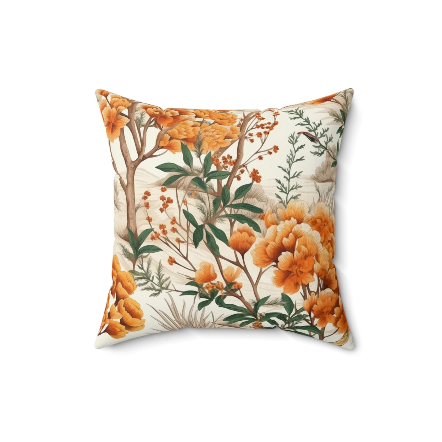 Four Seasons Beauty: Spring, Summer, Autumn & Winter Design Spun Polyester Square Pillow