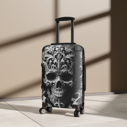 Obsidian Trek: Black Gothic, Skull Embossed, Suitcase