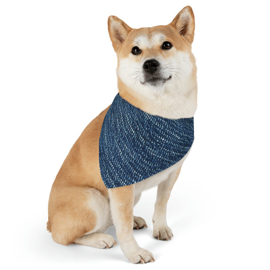 Denim-Inspired Design - Distinct Textured Fabric Pattern - Pet Bandana Collar