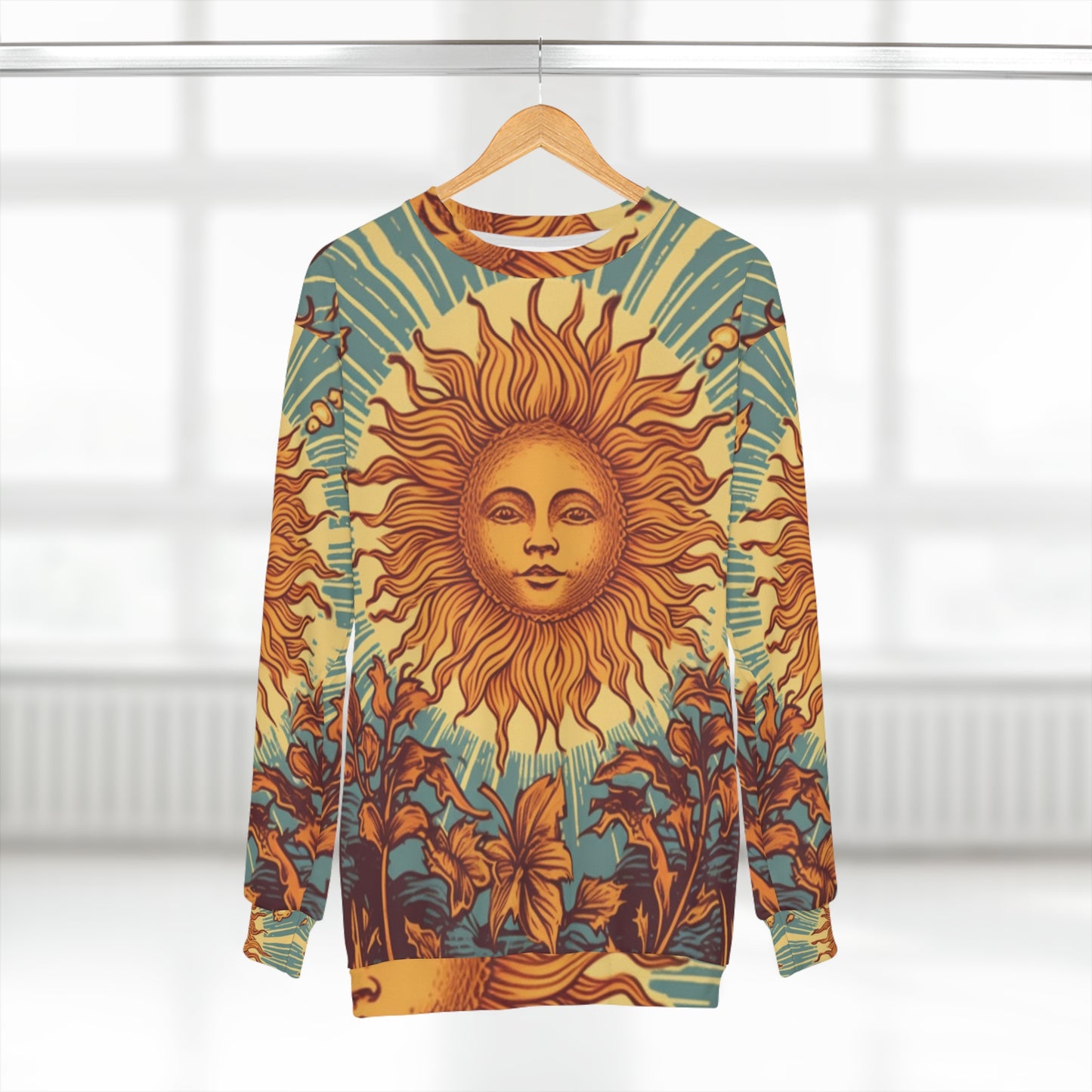 Carta del Tarot del Sol Símbolo de crecimiento, vida y resplandor - Sudadera unisex (AOP) 