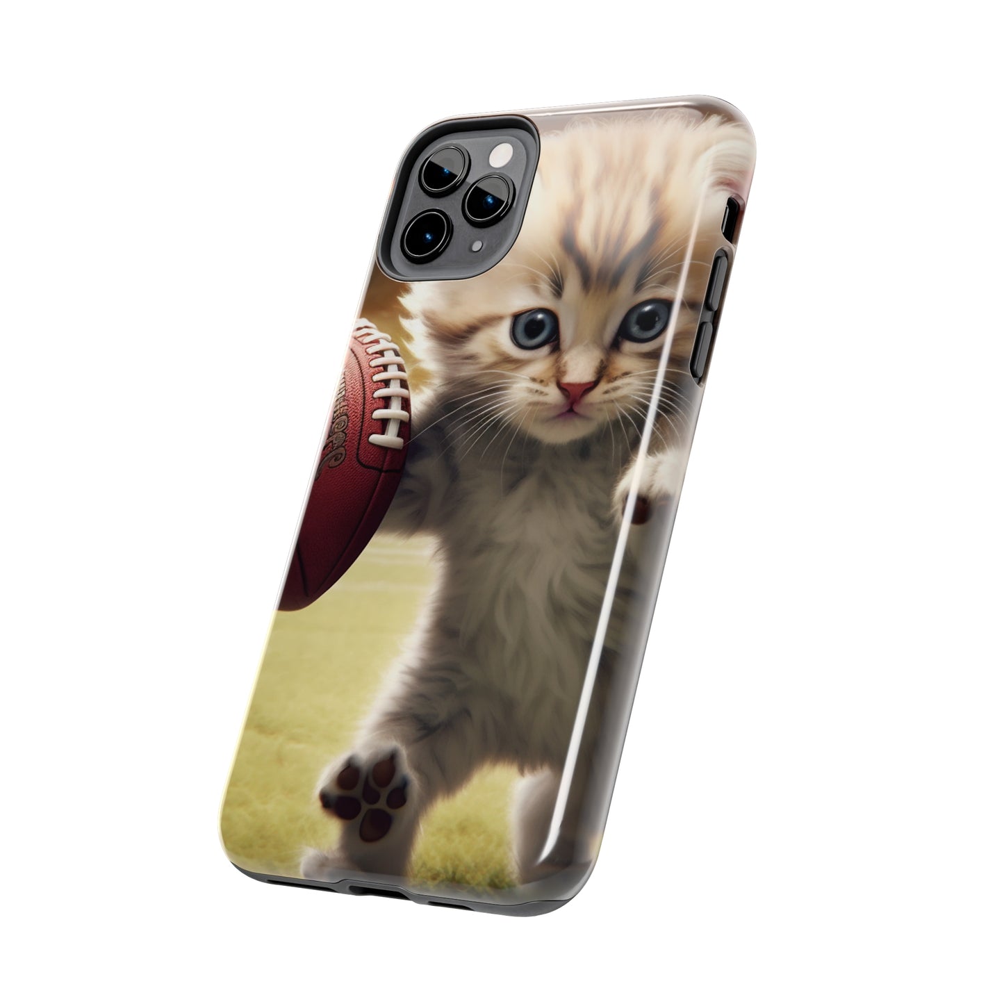 Football Kitty Fantasy: Feline Cat American Sport Quarterback - Tough Phone Cases