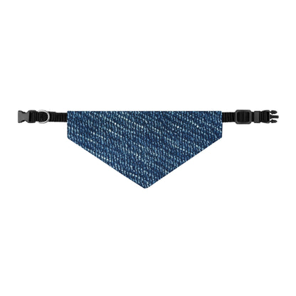 Denim-Inspired Design - Distinct Textured Fabric Pattern - Pet Bandana Collar