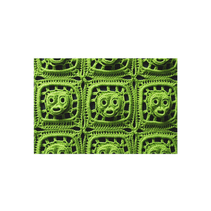 Halloween Green Alien Crochet Galactic Space Zombie Style - Outdoor Rug