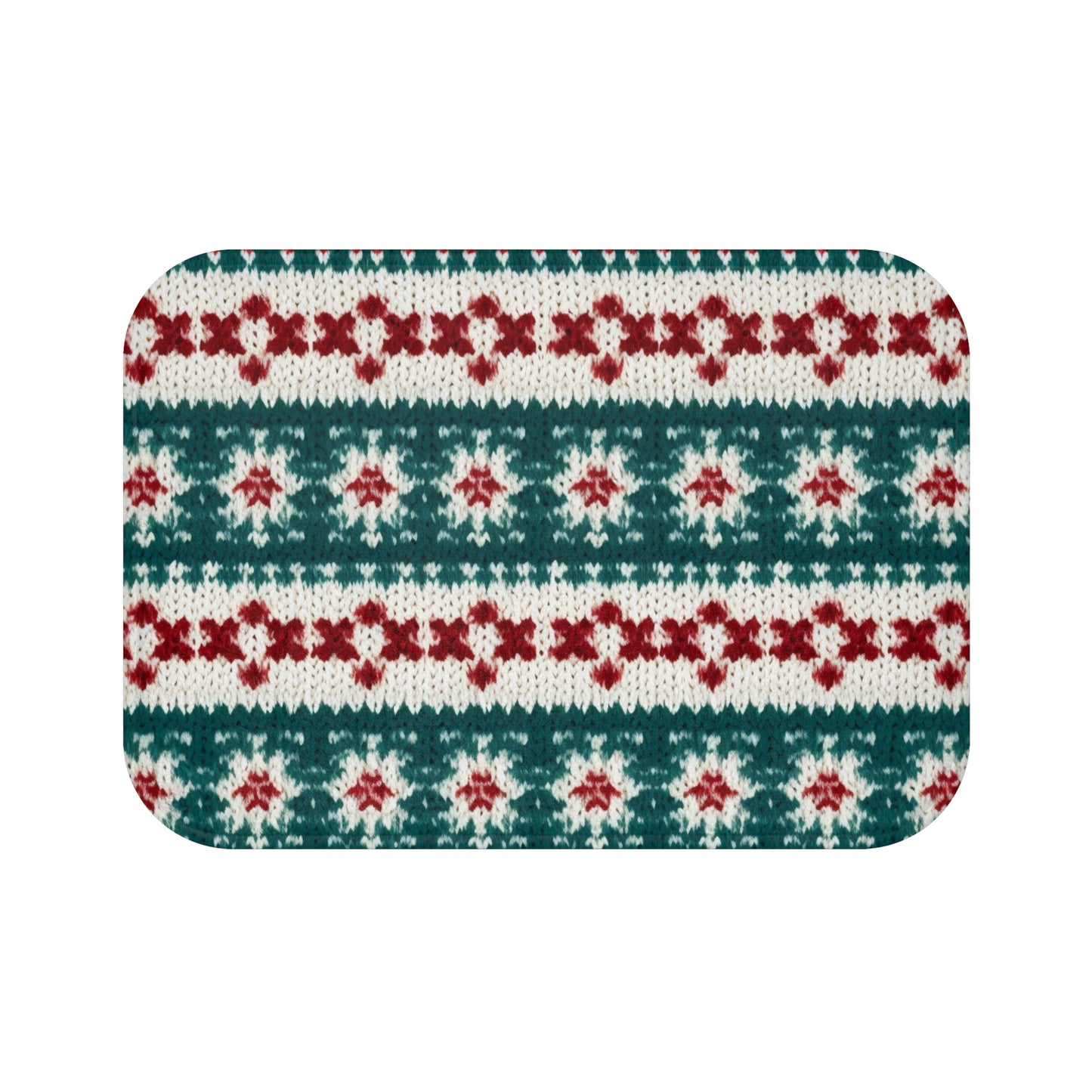 Christmas Knit Crochet Holiday, Festive Yuletide Pattern, Winter Season - Bath Mat