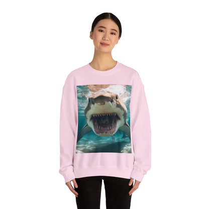 Bull Shark: River Monster Menace - Realistic Dark Water Predator - Unisex Heavy Blend™ Crewneck Sweatshirt