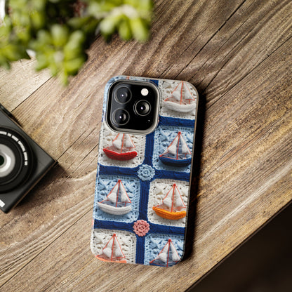 Crochet Boat Ship Sea Vessel Ocean Beach Travel Yacht Design - Tough Phone Cases