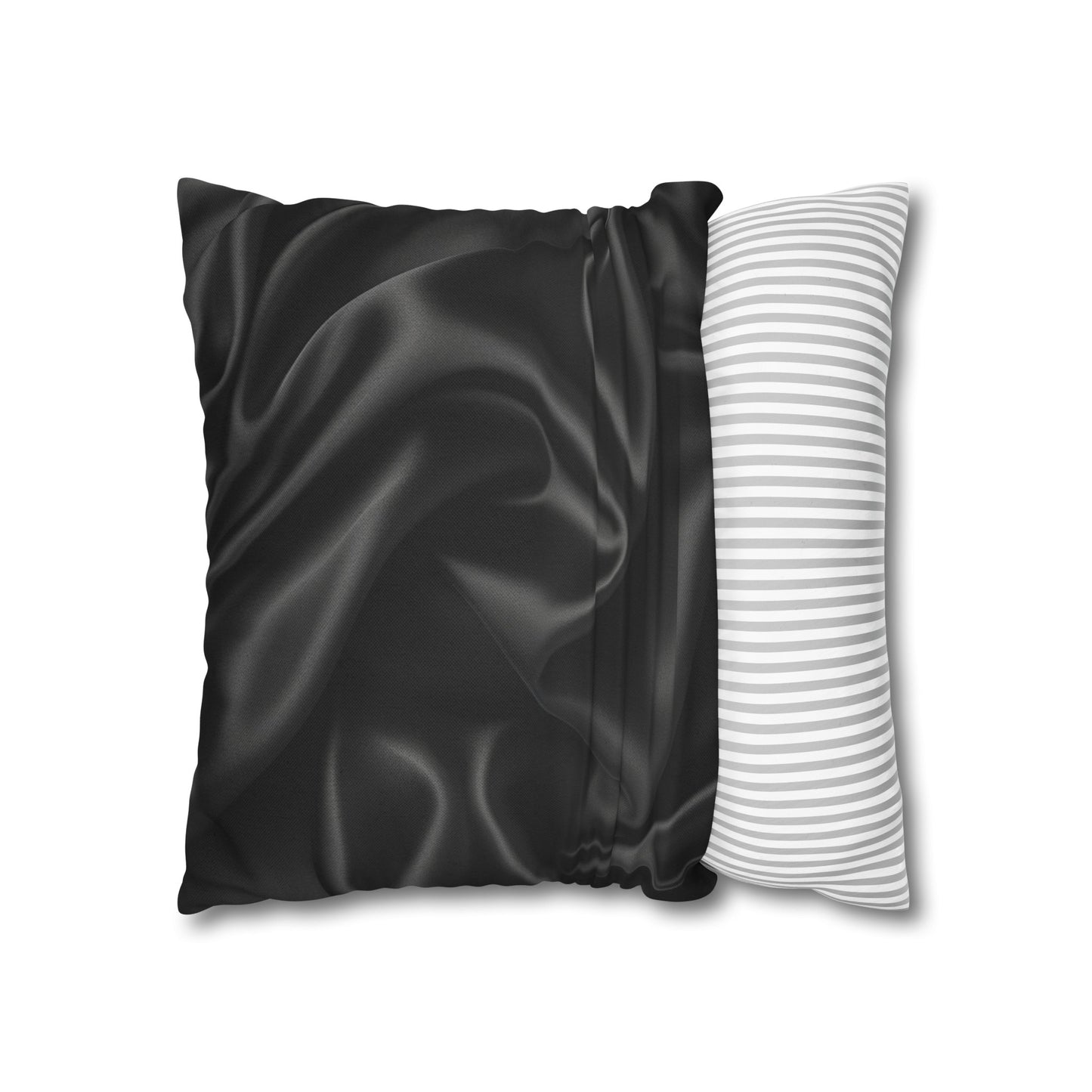 Black Silk, Spun Polyester Square Pillowcase