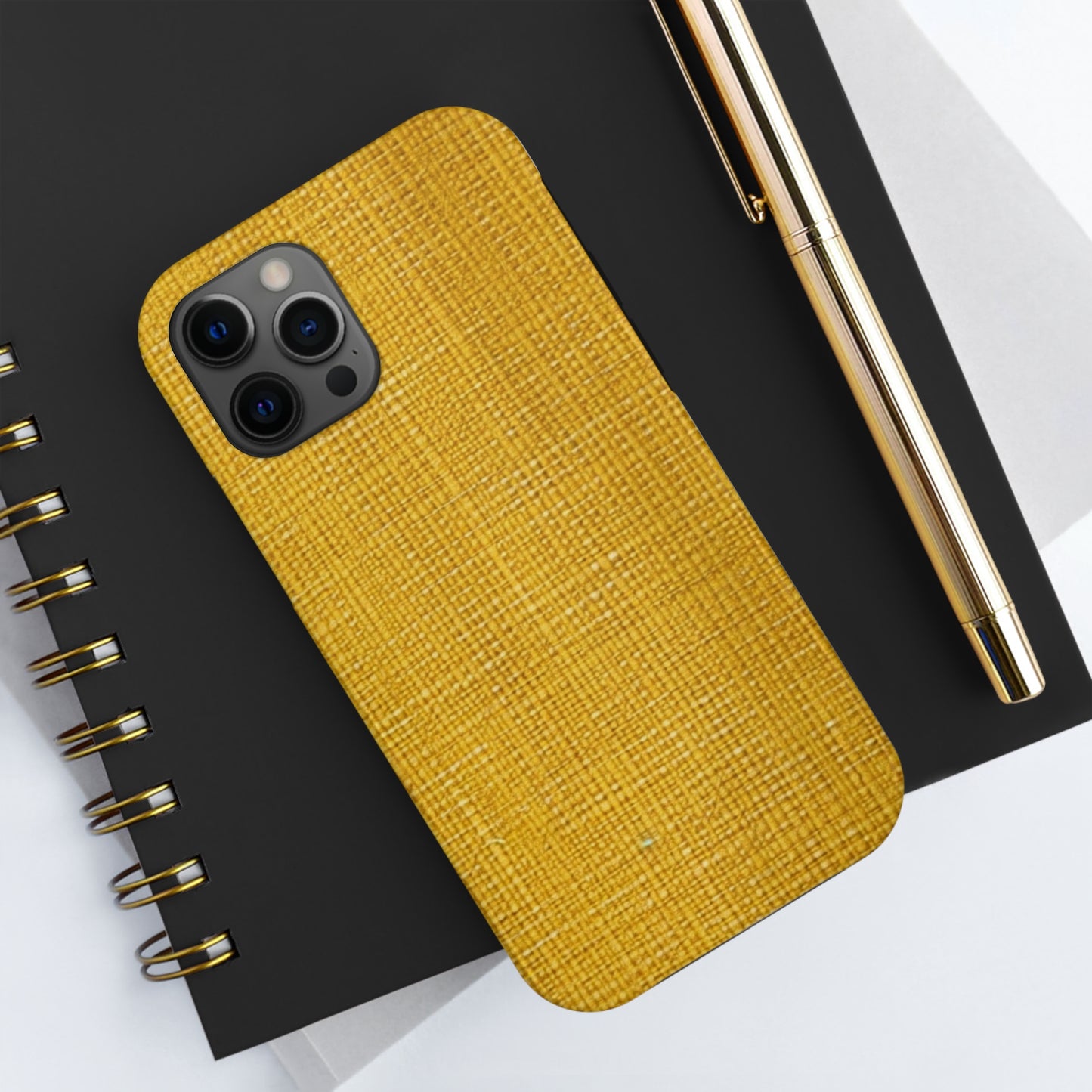 Radiant Sunny Yellow: Denim-Inspired Summer Fabric - Tough Phone Cases