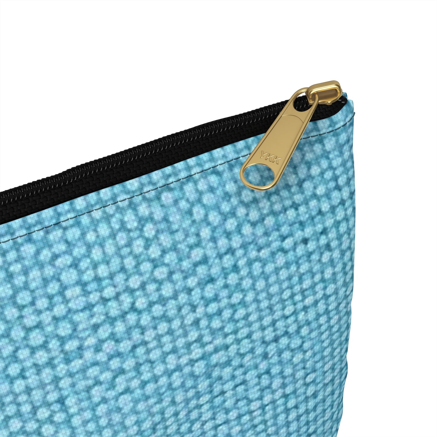 Bright Aqua Teal: Denim-Inspired Refreshing Blue Summer Fabric - Accessory Pouch