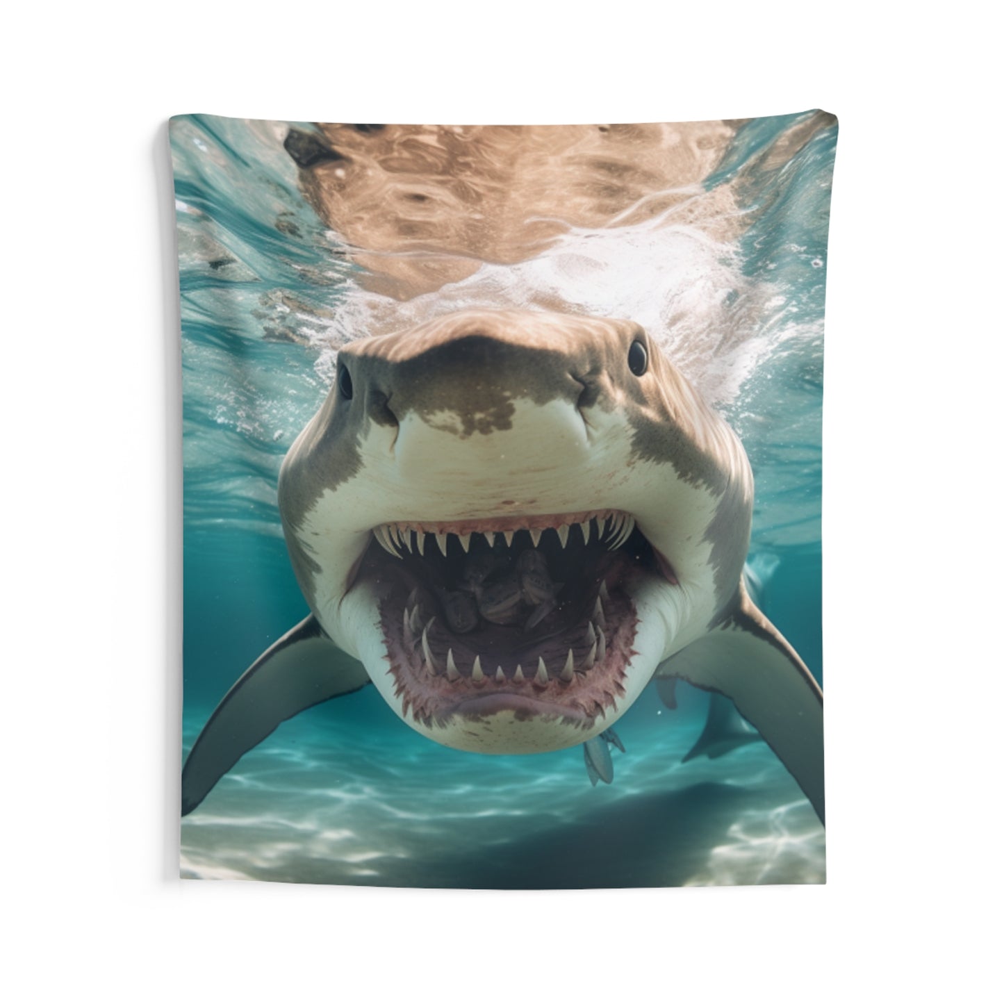 Bull Shark: River Monster Menace - Realistic Dark Water Predator - Indoor Wall Tapestries