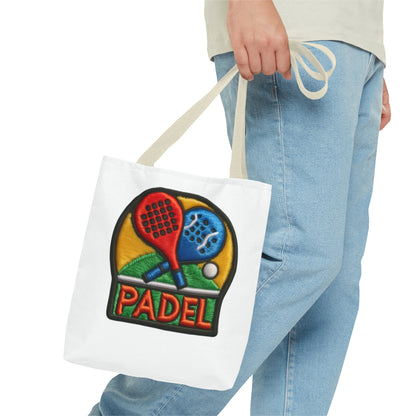 Padel Chenille Patch, Faux Graphic- Tote Bag (AOP)