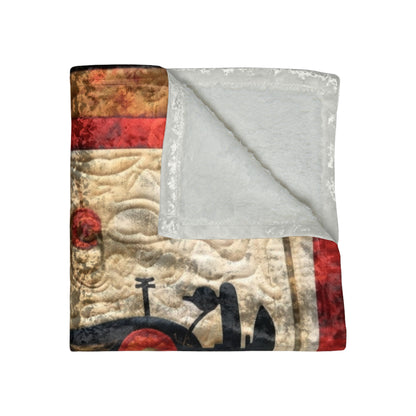 Sewing Machine Quilt: A Crafted Design Homage to Stitching - Crushed Velvet Blanket