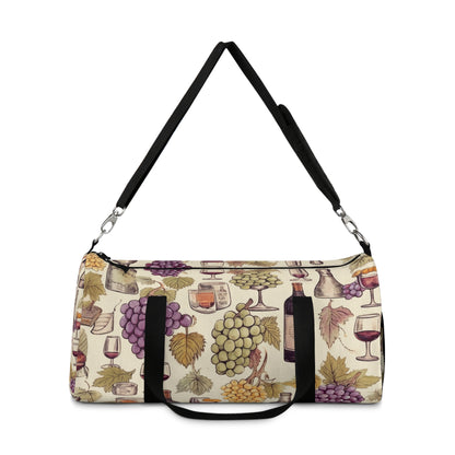 Wine Lovers Theme: Varieties of Wine, Grapes & Vineyards Design Duffel Bag