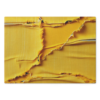 Banana Yellow Lemon: Bold Distressed, Denim-Inspired Fabric - Cutting Board