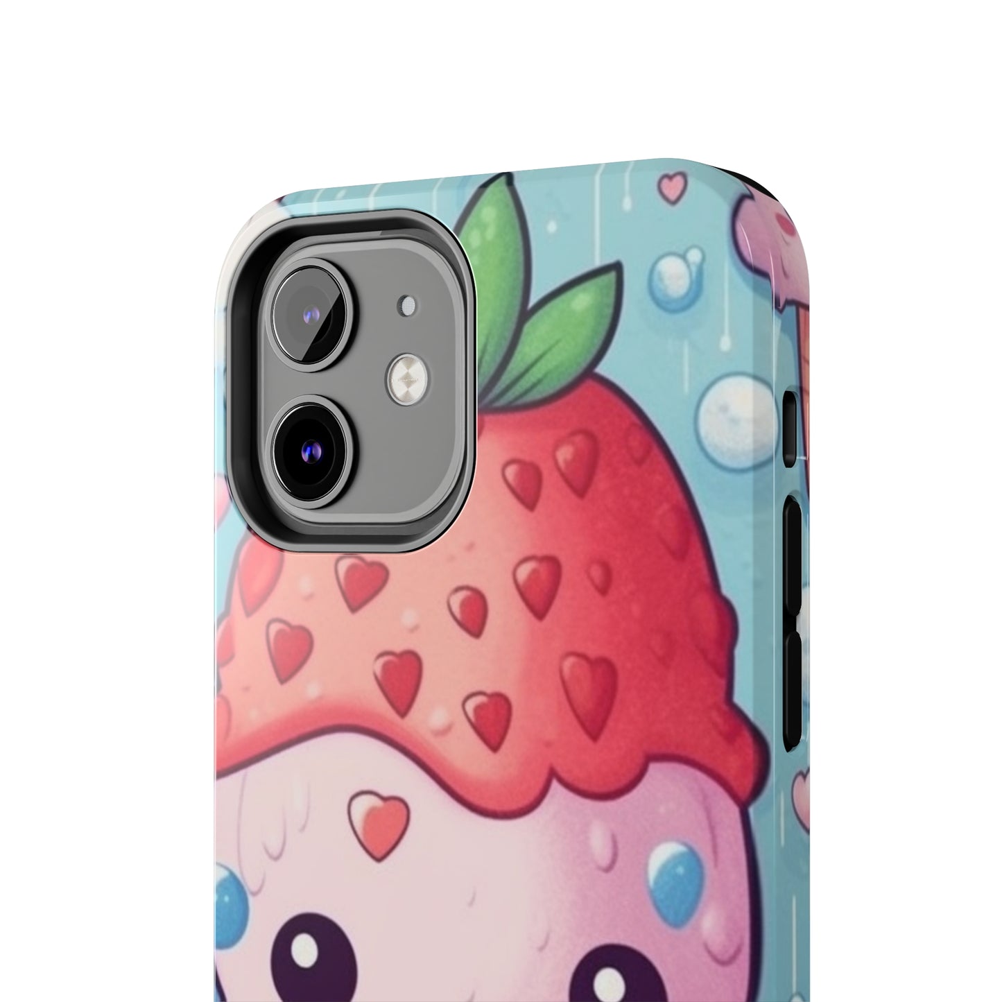 Kawaii Strawberry Sundae Cone - Traditional Japanese Anime Dessert Delight - Sweet Berry Otaku Gift - Tough Phone Cases