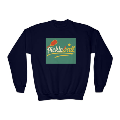 Regalo clásico de Pickleball – Juego deportivo atlético – Retro nostálgico – Sudadera con cuello redondo para jóvenes 