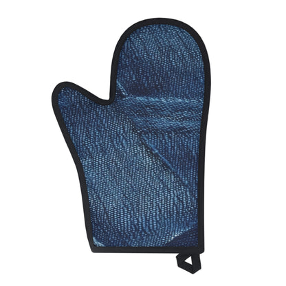 Azul oscuro: diseño de tela desgastada inspirada en la mezclilla - Oven Glove 