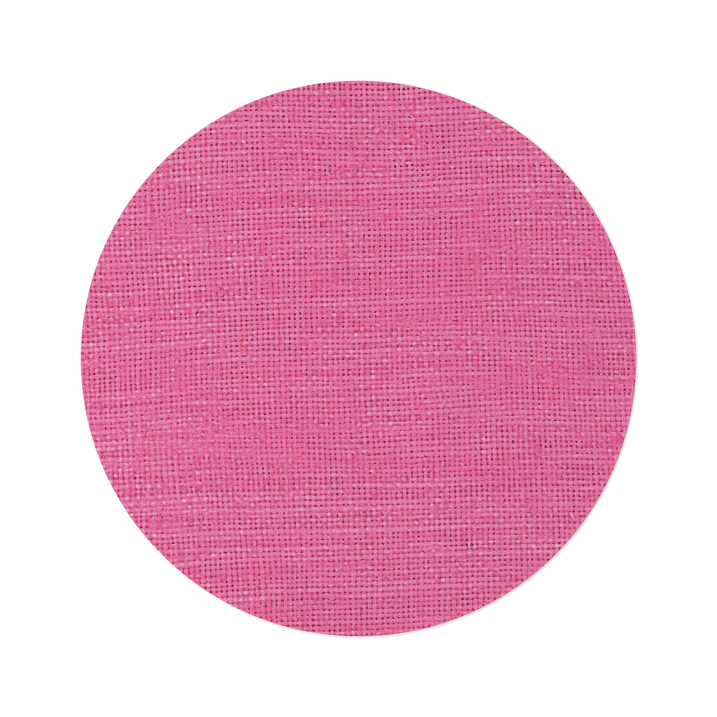 Doll-Like Pink Denim Designer Fabric Style - Round Rug