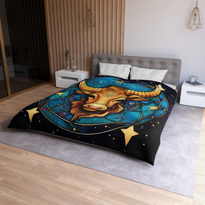 Taurus Constellation Zodiac Sign Astrology Cosmic Art - Microfiber Duvet Cover