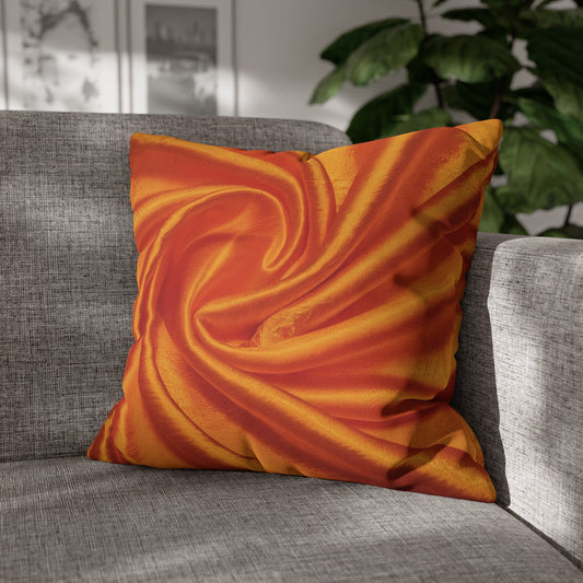 Orange Silk, Spun Polyester Square Pillowcase