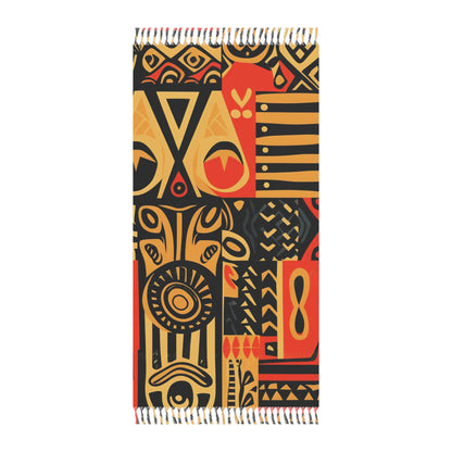 Tribal Art-Inspired Abstract Symbols, Heritage - Boho Beach Cloth