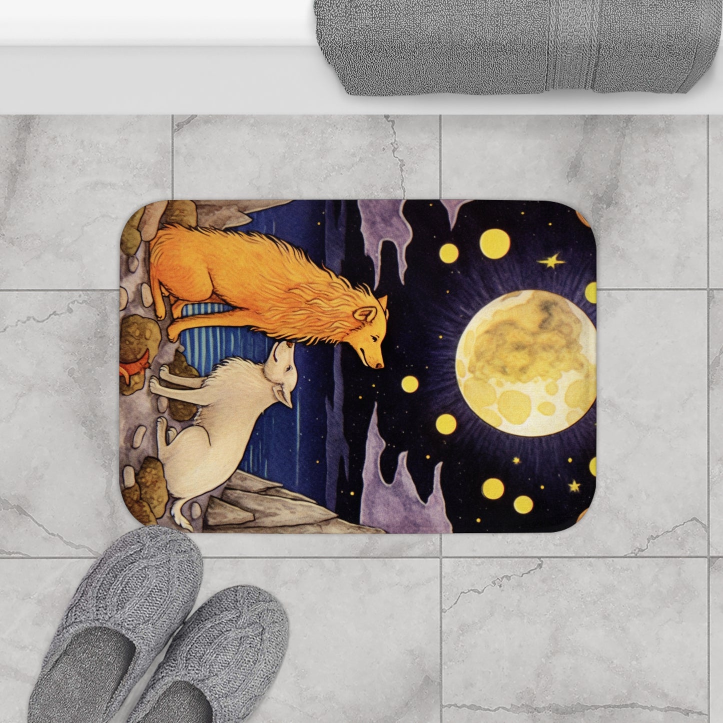 Arte de la carta del Tarot de la Luna - Abraza tu intuición y tus sueños - Alfombra de baño