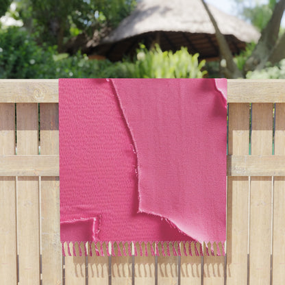 Distressed Neon Pink: Edgy, Ripped Denim-Inspired Doll Fabric - Boho Beach Cloth