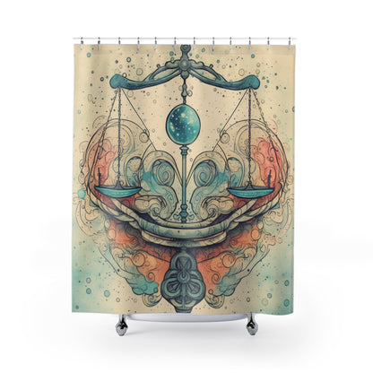 Libra Zodiac - Astrology Sign Street Art Equilibrium in Pastels - Shower Curtains